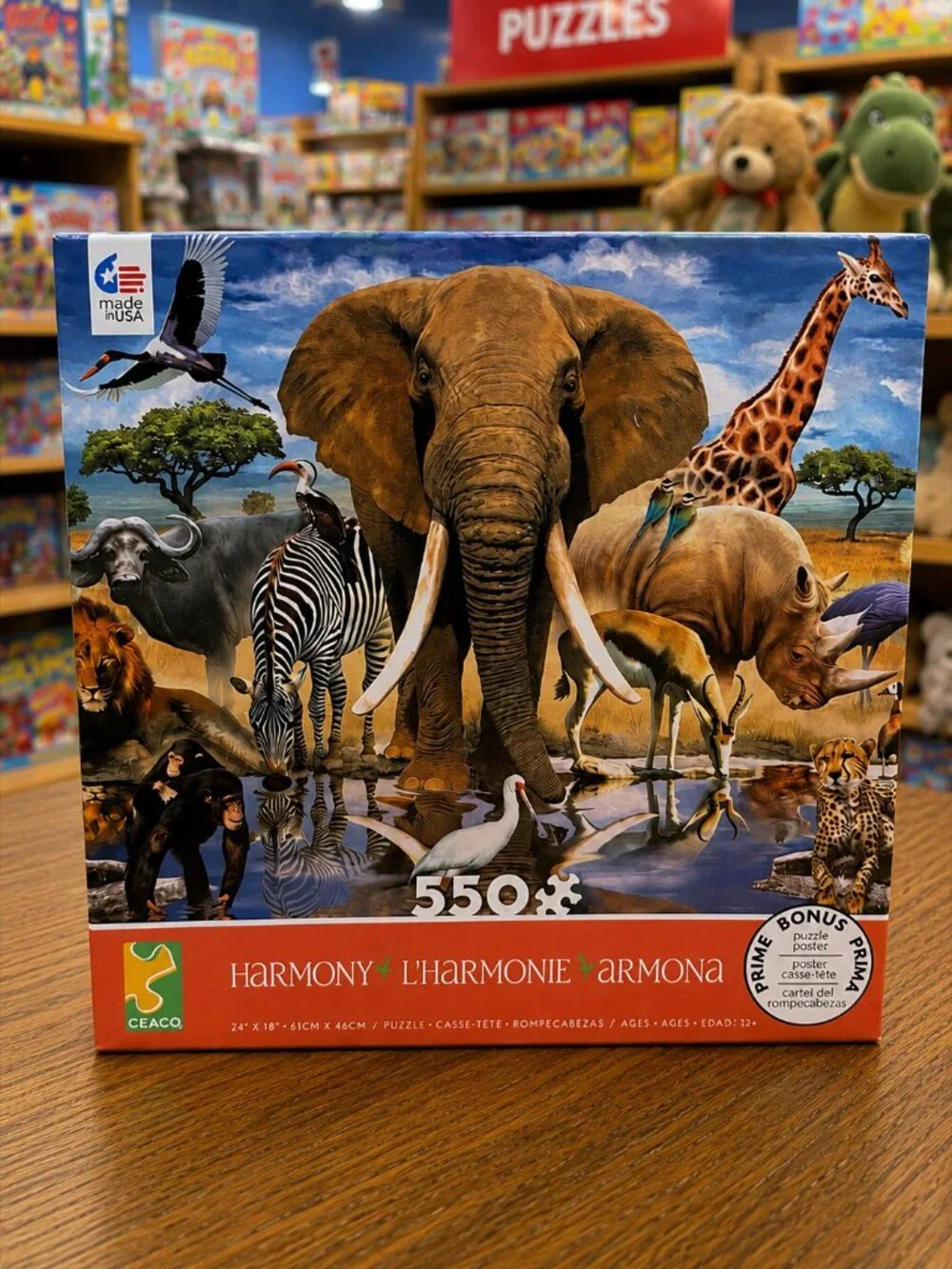 Jigsaw Puzzle 550 Pc HARMONY Wildlife at Watering Hole * BRAND NEW *